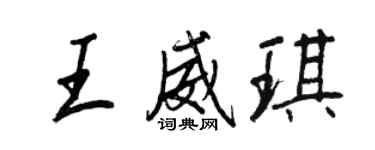 王正良王威琪行书个性签名怎么写