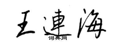 王正良王连海行书个性签名怎么写