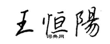 王正良王恒阳行书个性签名怎么写