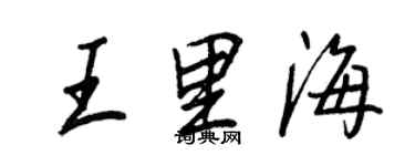 王正良王里海行书个性签名怎么写