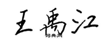 王正良王禹江行书个性签名怎么写