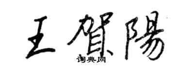 王正良王贺阳行书个性签名怎么写