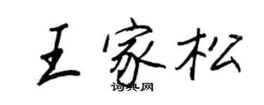 王正良王家松行书个性签名怎么写