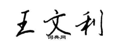 王正良王文利行书个性签名怎么写