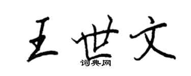 王正良王世文行书个性签名怎么写