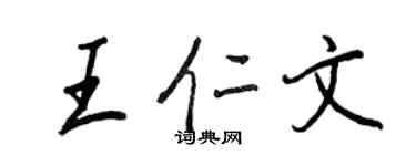 王正良王仁文行书个性签名怎么写