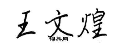 王正良王文煌行书个性签名怎么写