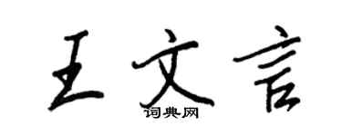 王正良王文言行书个性签名怎么写