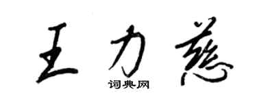 王正良王力慈行书个性签名怎么写