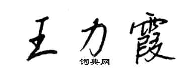 王正良王力霞行书个性签名怎么写