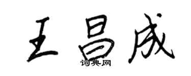 王正良王昌成行书个性签名怎么写