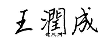 王正良王润成行书个性签名怎么写