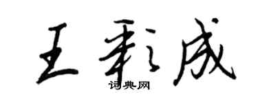 王正良王彩成行书个性签名怎么写