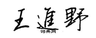 王正良王进野行书个性签名怎么写