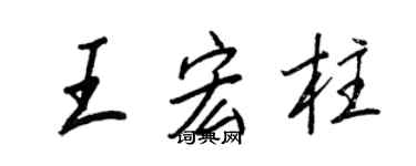 王正良王宏柱行书个性签名怎么写
