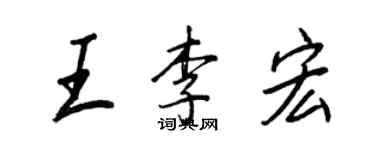 王正良王李宏行书个性签名怎么写