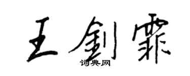王正良王剑霏行书个性签名怎么写
