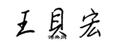 王正良王贝宏行书个性签名怎么写