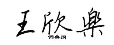 王正良王欣乐行书个性签名怎么写