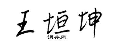 王正良王垣坤行书个性签名怎么写