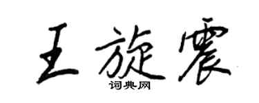 王正良王旋震行书个性签名怎么写