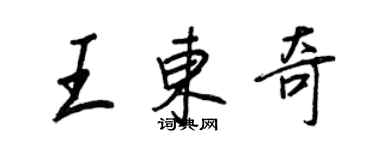 王正良王东奇行书个性签名怎么写