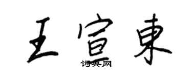 王正良王宣东行书个性签名怎么写