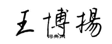 王正良王博扬行书个性签名怎么写
