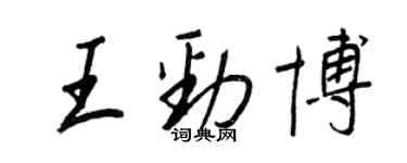 王正良王劲博行书个性签名怎么写