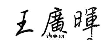 王正良王广晖行书个性签名怎么写