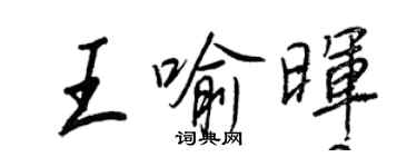 王正良王喻晖行书个性签名怎么写