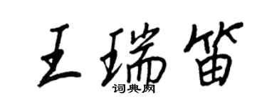 王正良王瑞笛行书个性签名怎么写