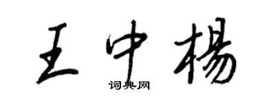 王正良王中杨行书个性签名怎么写