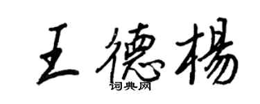 王正良王德杨行书个性签名怎么写
