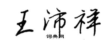 王正良王沛祥行书个性签名怎么写