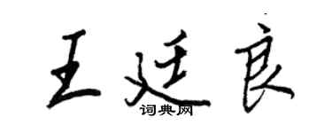 王正良王廷良行书个性签名怎么写