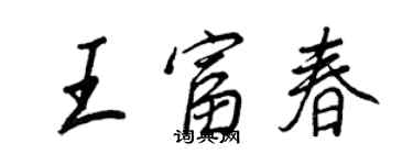 王正良王富春行书个性签名怎么写