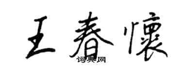王正良王春怀行书个性签名怎么写