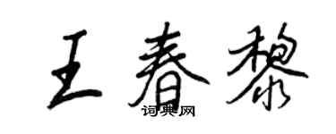 王正良王春黎行书个性签名怎么写