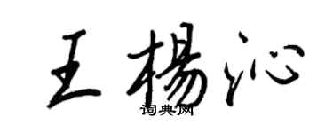 王正良王杨沁行书个性签名怎么写