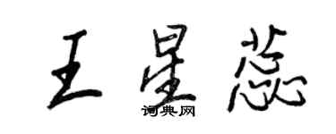 王正良王星蕊行书个性签名怎么写