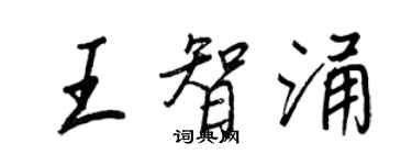 王正良王智涌行书个性签名怎么写