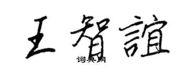 王正良王智谊行书个性签名怎么写