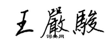 王正良王严骏行书个性签名怎么写