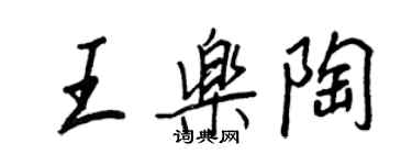 王正良王乐陶行书个性签名怎么写