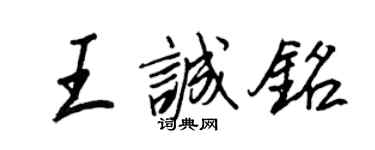 王正良王诚铭行书个性签名怎么写