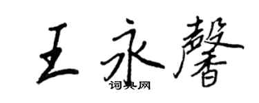 王正良王永馨行书个性签名怎么写