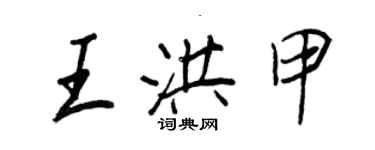 王正良王洪甲行书个性签名怎么写