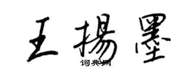 王正良王扬墨行书个性签名怎么写
