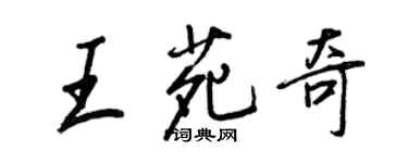 王正良王苑奇行书个性签名怎么写